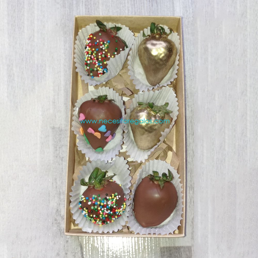Caja de Fresas de Chocolates por 6