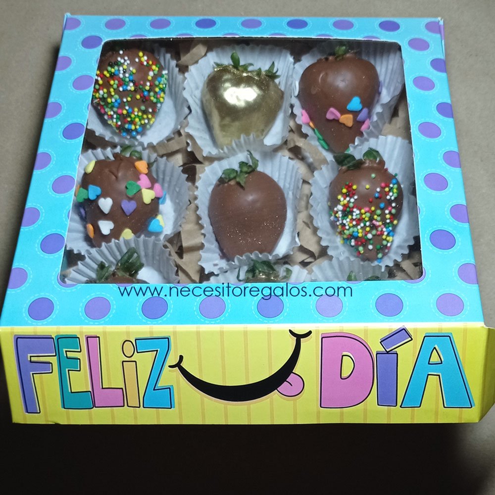 Caja de Fresas de Chocolates por 9