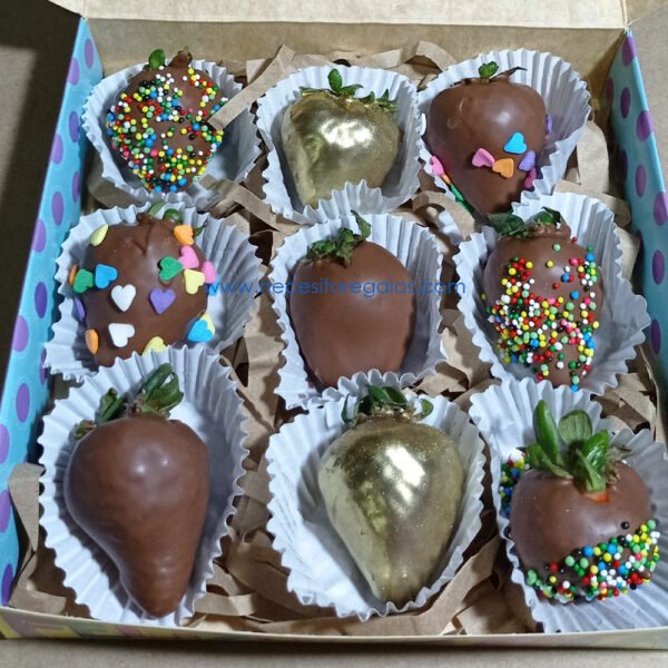 Caja de Fresas de Chocolates por 9